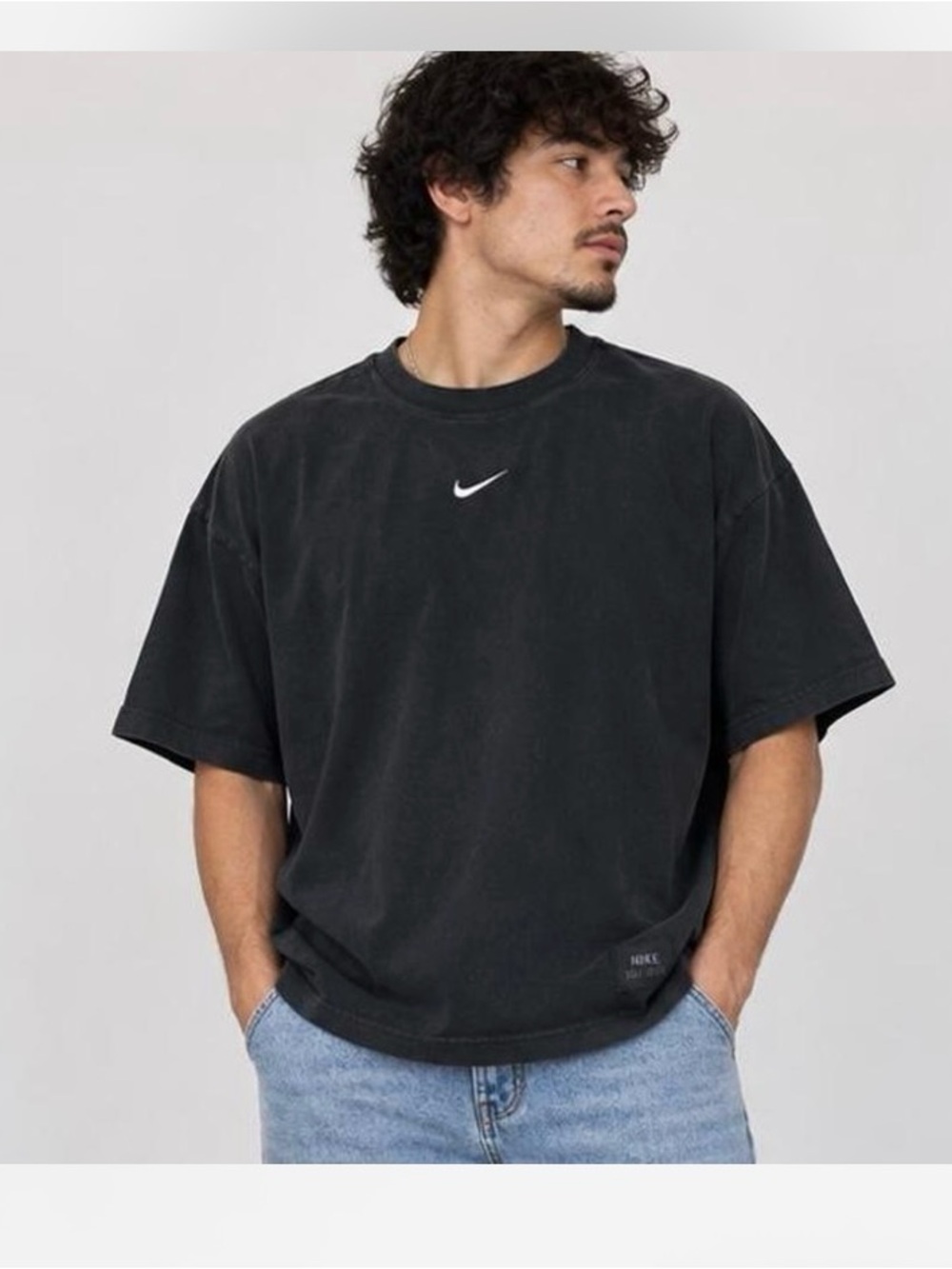 Nike Black Short-Sleeve Oversized Crew T-Shirt
